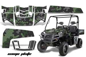 Polaris Ranger XP 500 / 800 / 900D 4x4 EFI Graphic Kit - 2010-2014 Camo Plate Green