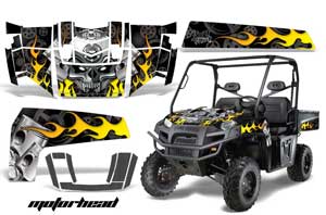 Polaris Ranger XP 500 / 800 / 900D 4x4 EFI Graphic Kit - 2010-2014 Motorhead Black