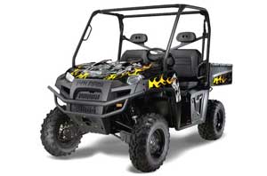 Polaris Ranger XP 500 / 800 / 900D 4x4 EFI Graphic Kit - 2010-2014 Motorhead Black