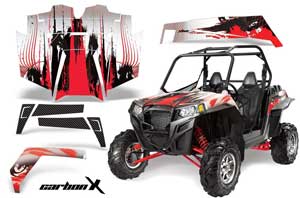 Polaris RZR 900 XP Graphic Kit - 2011-2014 Carbon X Red