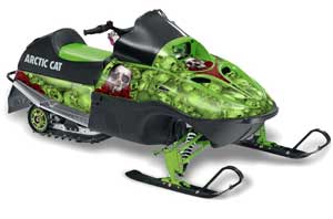 Arctic Cat 120 Sno Pro Youth Sled Graphic Kit - All Years Bone Collector Green
