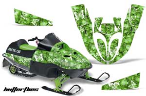 Arctic Cat 120 Sno Pro Youth Sled Graphic Kit - All Years Butterflies Green