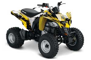 Can Am Bombardier DS250 ATV Graphic Kit - 2006-2021 Carbon X Yellow