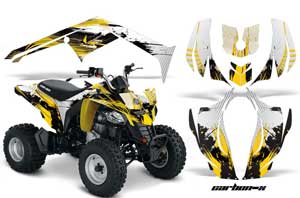 Can Am Bombardier DS250 ATV Graphic Kit - 2006-2021 Carbon X Yellow