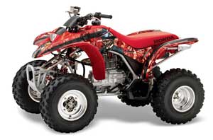 Honda TRX 90 ATV Graphic Kit - 2006-2019 Ed Hardy - Love Kills White