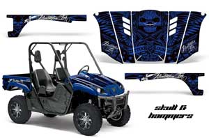 Yamaha Rhino 700 / 660 / 450 Graphic Kit - 2004-2013 Skulls n Hammers Blue