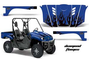 Yamaha Rhino 700 / 660 / 450 Graphic Kit - 2004-2013 Diamond Flames Blue