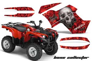 Yamaha Grizzly 700 / 550 ATV Graphic Kit - 2007-2014 Bone Collector Red