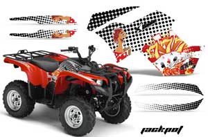 Yamaha Grizzly 700 / 550 ATV Graphic Kit - 2007-2014 Jack Pot White