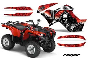Yamaha Grizzly 700 / 550 ATV Graphic Kit - 2007-2014 Reaper Red