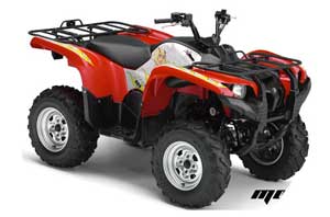 Yamaha Grizzly 700 / 550 ATV Graphic Kit - 2007-2014 Motorhead Mandy Red
