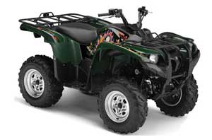 Yamaha Grizzly 700 / 550 ATV Graphic Kit - 2007-2014 Ed Hardy - Pirates Green