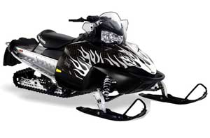 Polaris RMK / Shift / Assault Sled Graphic Kit - 2006-2020 Diamond Flames White