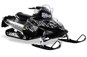 Polaris RMK / Shift / Assault Sled Graphic Kit - 2006-2020 Silver Star - Silverhaze Black