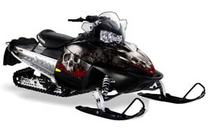 Polaris RMK / Shift / Assault Sled Graphic Kit - 2006-2020 Bone Collector Black