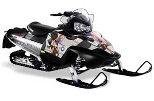 Polaris RMK / Shift / Assault Sled Graphic Kit - 2006-2020 T Bomber Black
