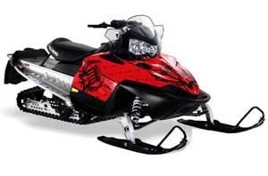 Polaris RMK / Shift / Assault Sled Graphic Kit - 2006-2020 Silver Star - Reloaded Red