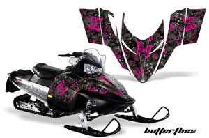 Polaris RMK / Shift / Assault Sled Graphic Kit - 2006-2020 Butterfly Pink