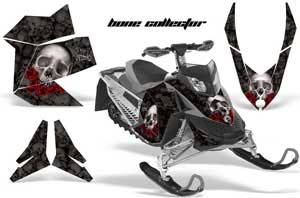 Ski Doo Rev XP Sled Graphic Kit - 2008-2012 Bone Collector Black