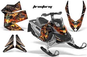 Ski Doo Rev XP Sled Graphic Kit - 2008-2012 Firestorm Black