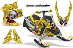 Ski Doo Rev XP Sled Graphic Kit - 2008-2012 Bone Collector Yellow