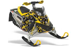 Ski Doo Rev XP Sled Graphic Kit - 2008-2012 Camoplate Yellow