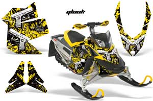 Ski Doo Rev XP Sled Graphic Kit - 2008-2012 Glock Yellow
