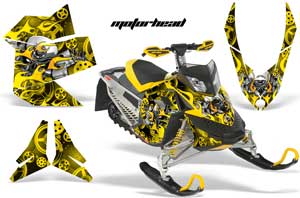 Ski Doo Rev XP Sled Graphic Kit - 2008-2012 Motorhead Yellow