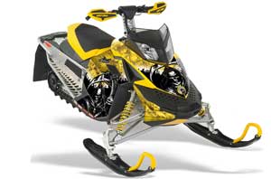 Ski Doo Rev XP Sled Graphic Kit - 2008-2012 Reaper Yellow