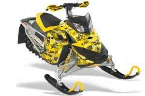 Ski Doo Rev XP Sled Graphic Kit - 2008-2012 Silver Star - Silverhaze Yellow