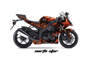 Kawasaki ZX10 Ninja Graphic Kit - 2008-2009 Northstar Orange