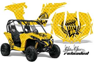 Can-Am Maverick 1000 X RS R Graphic Kit - 2013-2016 Silver Star - Reloaded Yellow