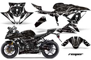 Kawasaki 636 ZX6-R Ninja Graphic Kit - 2013-2016 Reaper Black