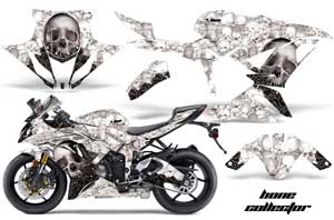 Kawasaki 636 ZX6-R Ninja Graphic Kit - 2013-2016 Bone Collector White