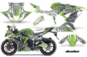 Kawasaki 636 ZX6-R Ninja Graphic Kit - 2013-2016 Deaden Green