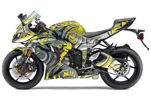 Kawasaki 636 ZX6-R Ninja Graphic Kit - 2013-2016 Deaden Yellow