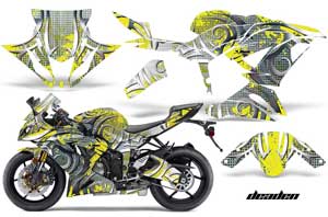Kawasaki 636 ZX6-R Ninja Graphic Kit - 2013-2016 Deaden Yellow