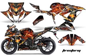 Kawasaki 636 ZX6-R Ninja Graphic Kit - 2013-2016 Firestorm Black