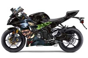 Kawasaki 636 ZX6-R Ninja Graphic Kit - 2013-2016 Mad Hatter Green