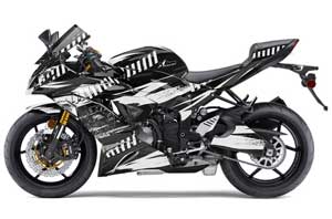 Kawasaki 636 ZX6-R Ninja Graphic Kit - 2013-2016 Nuke White