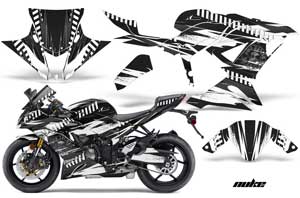 Kawasaki 636 ZX6-R Ninja Graphic Kit - 2013-2016 Nuke White