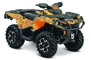 Can Am Outlander 500 / 650 / 800 / 800R / 1000 XT-P ATV Graphic Kit - 2013-2016 Butterfly Pink