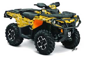 Can Am Outlander XMR / MAX / XT ATV Graphic Kit - 2006-2011 Silver Star - -Silver Haze Yellow