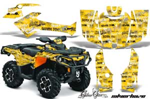 Can Am Outlander XMR / MAX / XT ATV Graphic Kit - 2006-2011 Silver Star - -Silver Haze Yellow