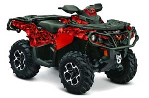 Can Am Outlander XMR / MAX / XT ATV Graphic Kit - 2006-2011 Bone Collector Red