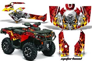 Can Am Outlander XMR / MAX / XT ATV Graphic Kit - 2006-2011 Motorhead Red