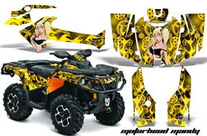 Can Am Outlander XMR / MAX / XT ATV Graphic Kit - 2006-2011 Motorhead Mandy Yellow