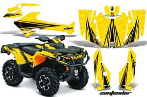 Can Am Outlander XMR / MAX / XT ATV Graphic Kit - 2006-2011 Contender Yellow