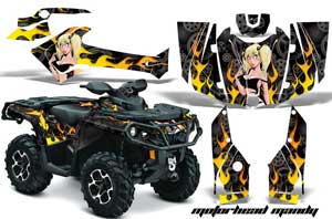Can Am Outlander XMR / MAX / XT ATV Graphic Kit - 2006-2011 Motorhead Mandy Black