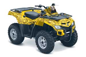 Can Am Outlander EFI 500 / 650 ATV Graphic Kit - 2012-2015 Bone Collector Yellow